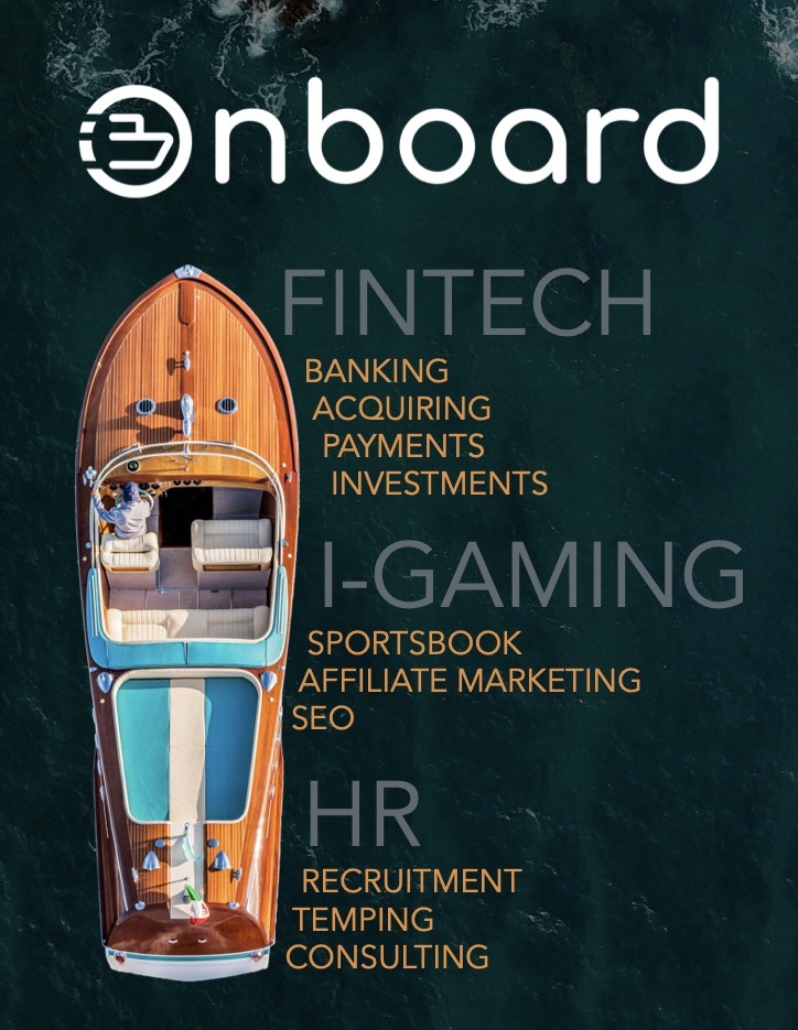 Onboard brand poster: Fintech, I-Gaming and HR practices